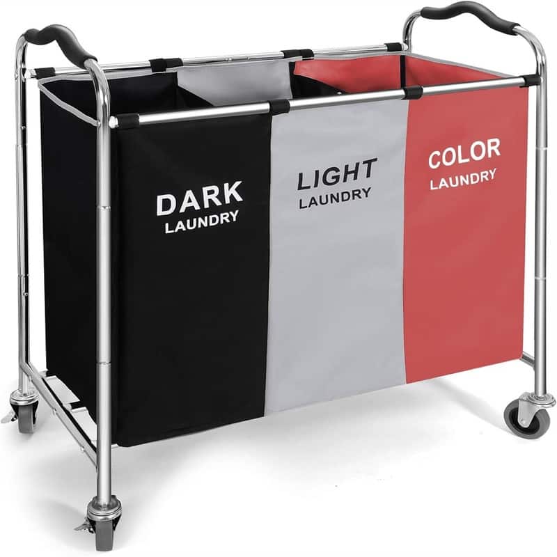 240L Laundry Hamper Large Laundry Basket with Wheels - 35"L x 16"W x 30"H - Red