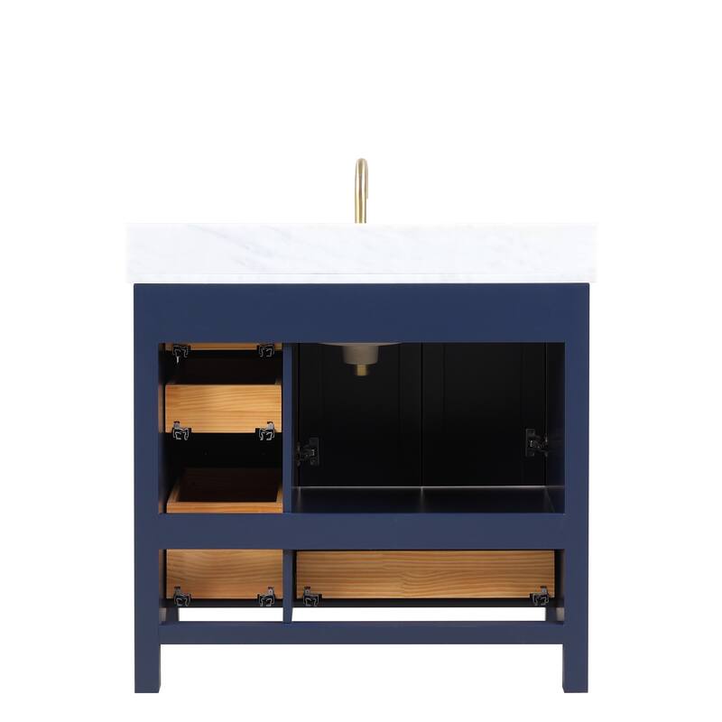 Blossom Geneva 36" Bathroom Vanity with Marble Top & Undermount Sink