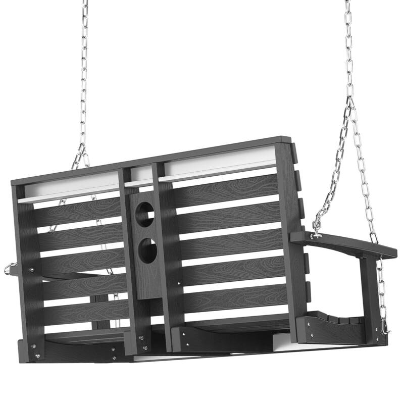 HDPE Plastic Outdoor Porch Swing 2-Person With Chains