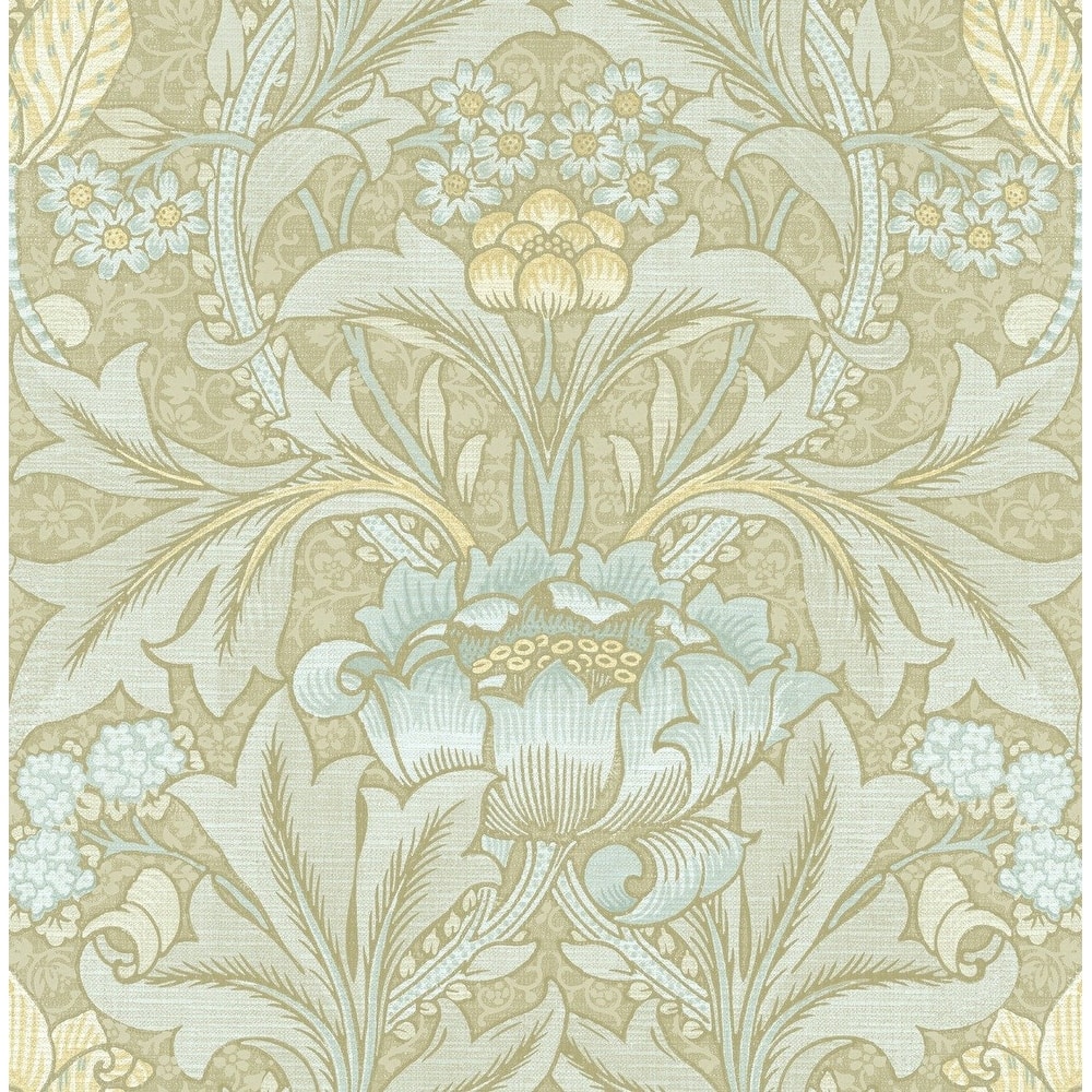 Seabrook Designs Morris Flower Unpasted Wallpaper