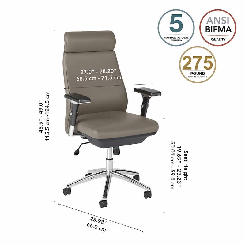 Bush Business Metropolis High Back Leather Executive Office Chair