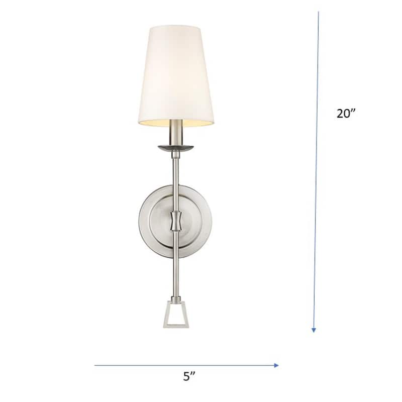 Dimmable Rustic One 1-Light Wall Sconce with Shade in Nickel