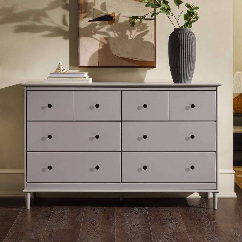 Walker Edison Bullrushes 6-Drawer Solid Wood Dresser - Grey