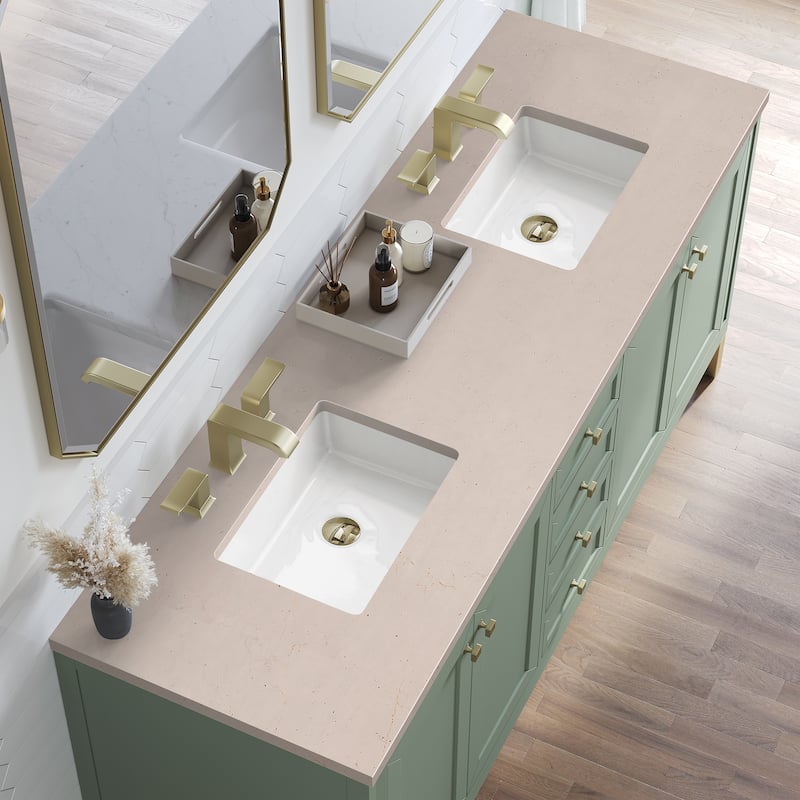 James Martin Vanities Chicago 72" Double Vanity, Smokey Celadon