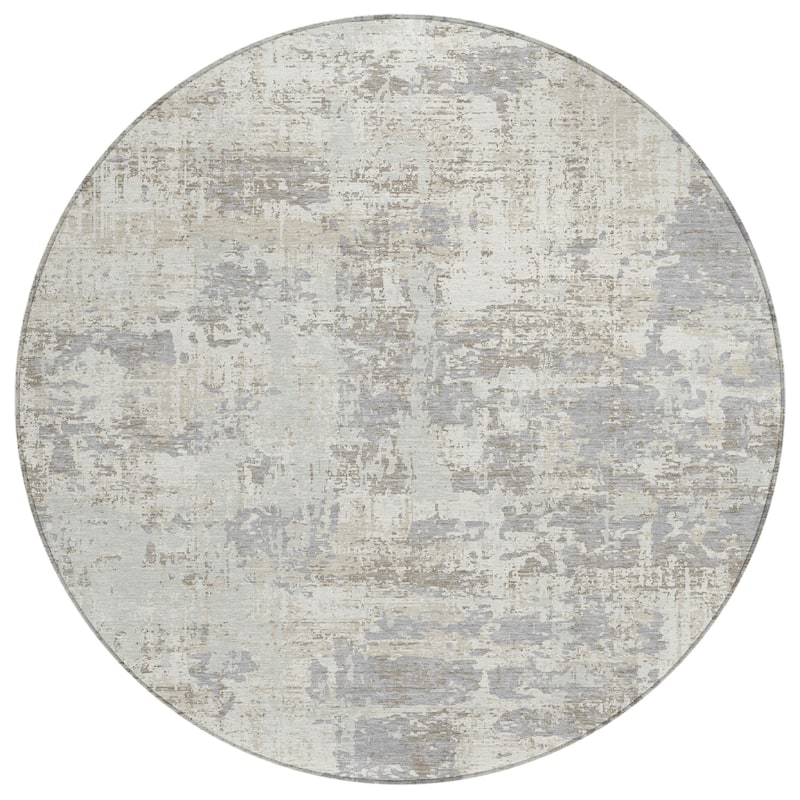 Machine Washable Indoor/ Outdoor Abstract Chantille Rug