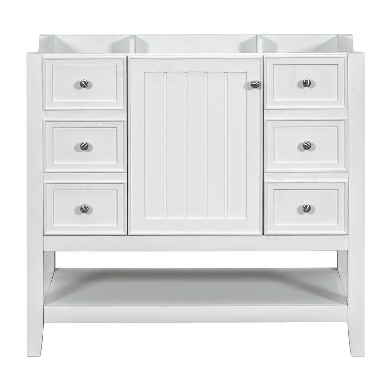 GDFStudio - Avalon 36-Inch Bathroom Vanity with Sink, Solid Wood & MDF Board with Lower Shelf, Painted Finish