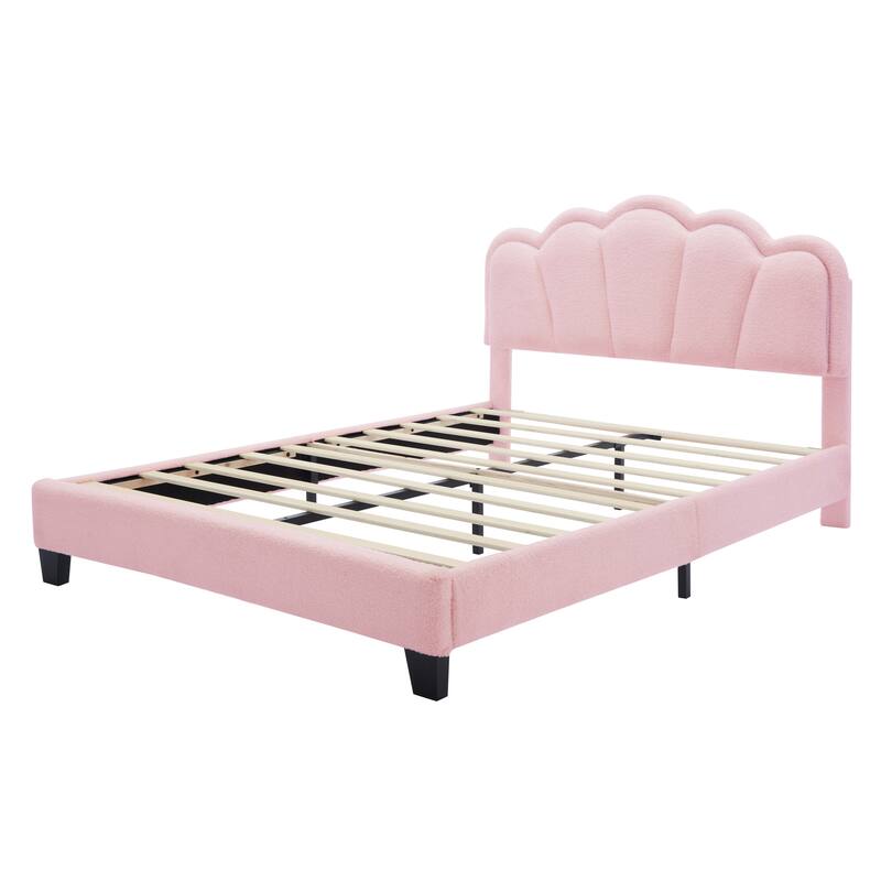 2-Pieces Bedroom Sets Upholstered LED Platform Bed with Storage Ottoman