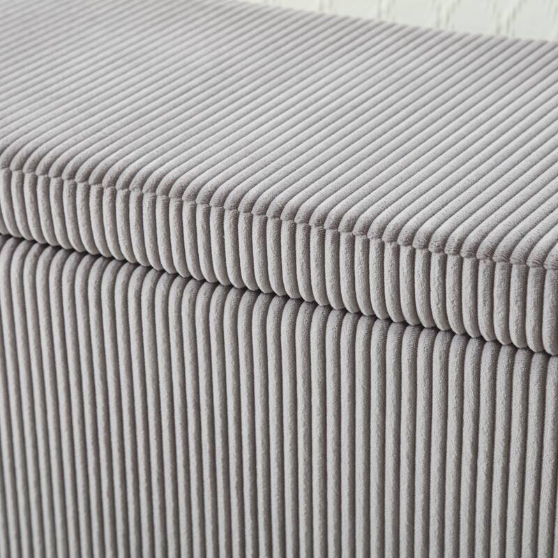 Entryway Upholstered Fabric Storage Ottoman