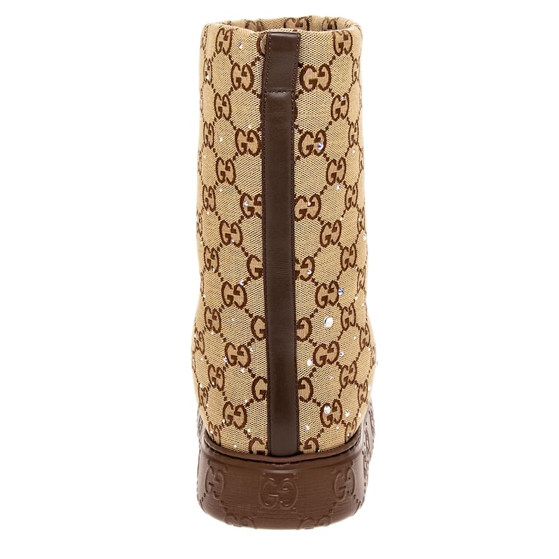 Gucci GG Boots with Crystals - Beige and Brown