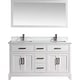 preview thumbnail 28 of 33, Vanity Art 60" Double Sink Bathroom Vanity Set with Engineered Marble Top and Free Mirror White