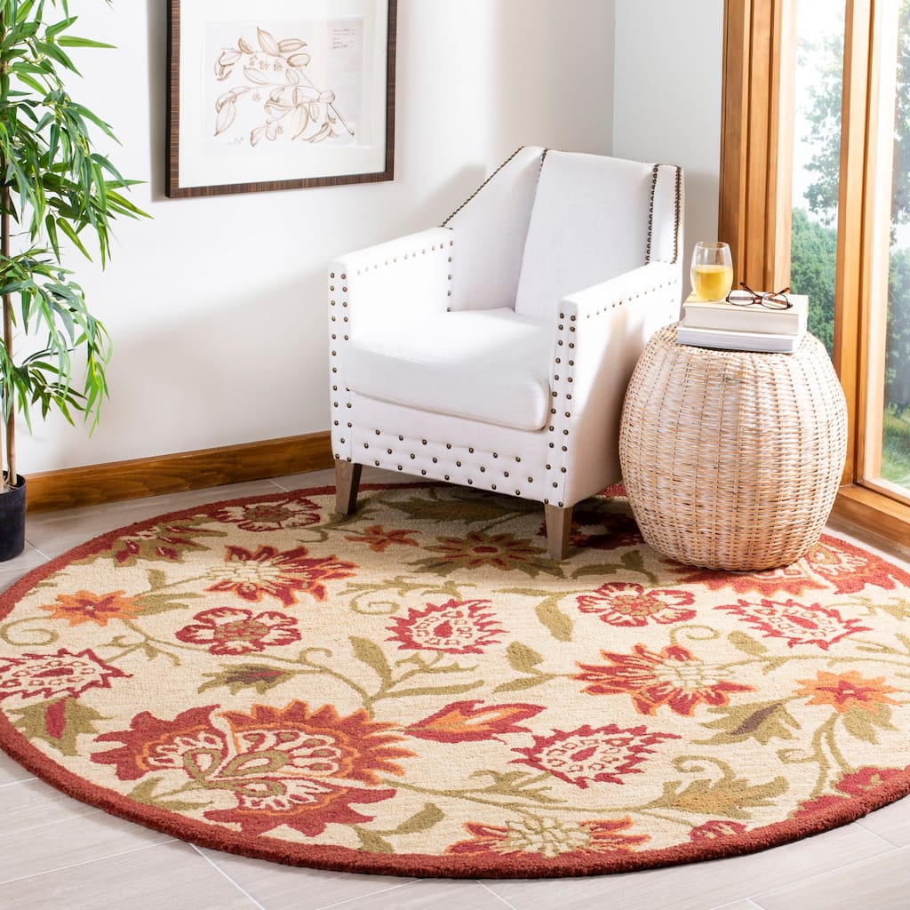 SAFAVIEH Handmade Blossom Paisley Christene Modern Floral Wool Rug