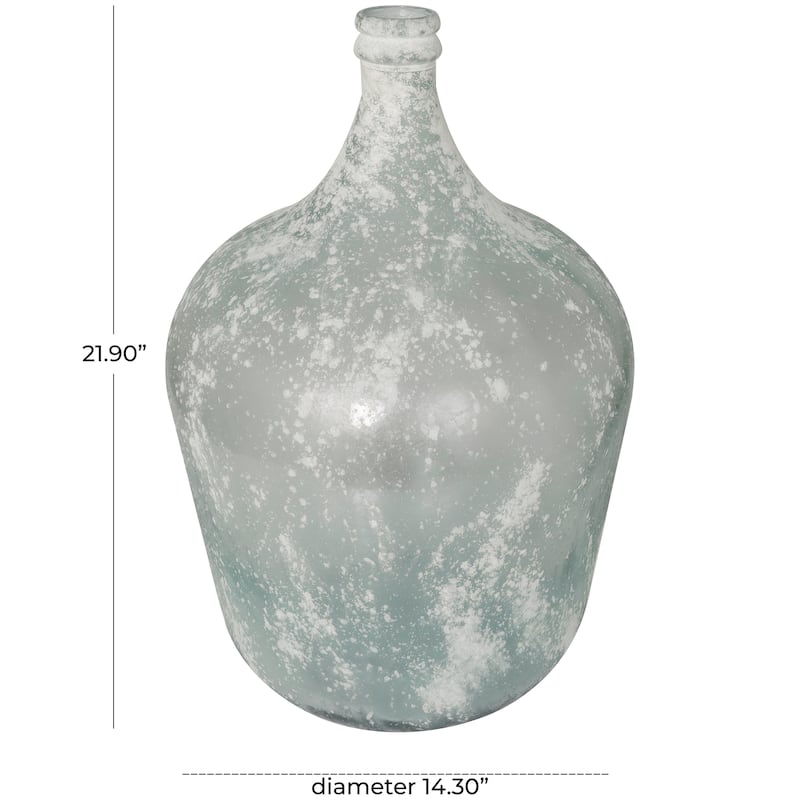 Clear Recycled Glass Handmade Frosted Spanish Bottle Vase