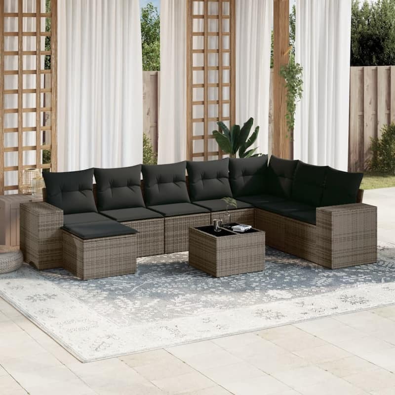 vidaXL Garden Sofa Set - Grey With table