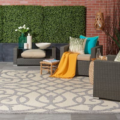 Nourison Palamos Geometric Scroll Indoor Outdoor Area Rug