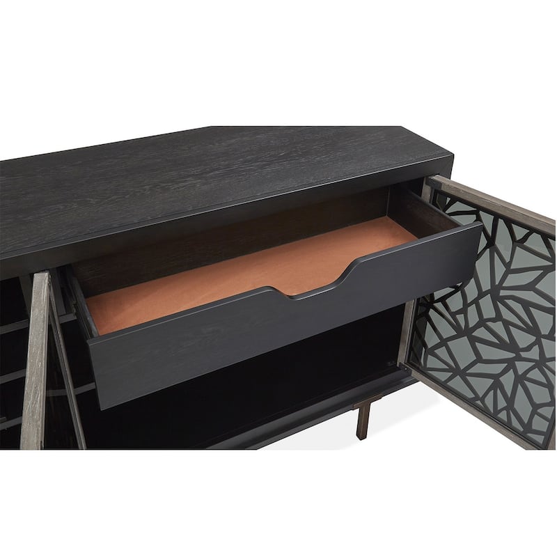 Magnussen Home Ryker Nocturn Black And Coventry Grey Server - 61.13''W x 18''D x 36''H
