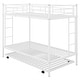 preview thumbnail 7 of 13, Twin over Twin Bunk Bed with Trundle, Two Ladders, and Easy-Glide Casters, Space-Saving Design, White
