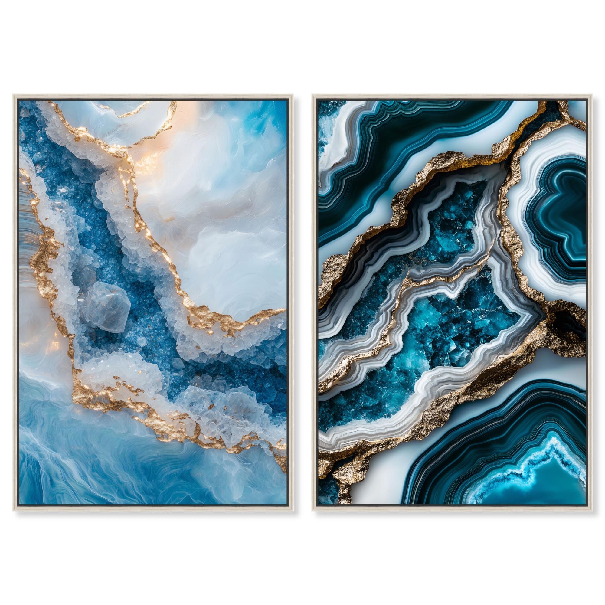 Golden Geode Luxe Set Canvas by Art Remedy