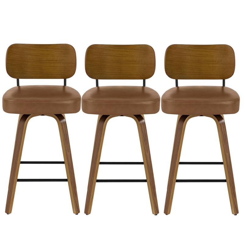 26" Swivel Upholstered Counter Height Bar Stool - 36.4" H x 17.1" W x 20" D