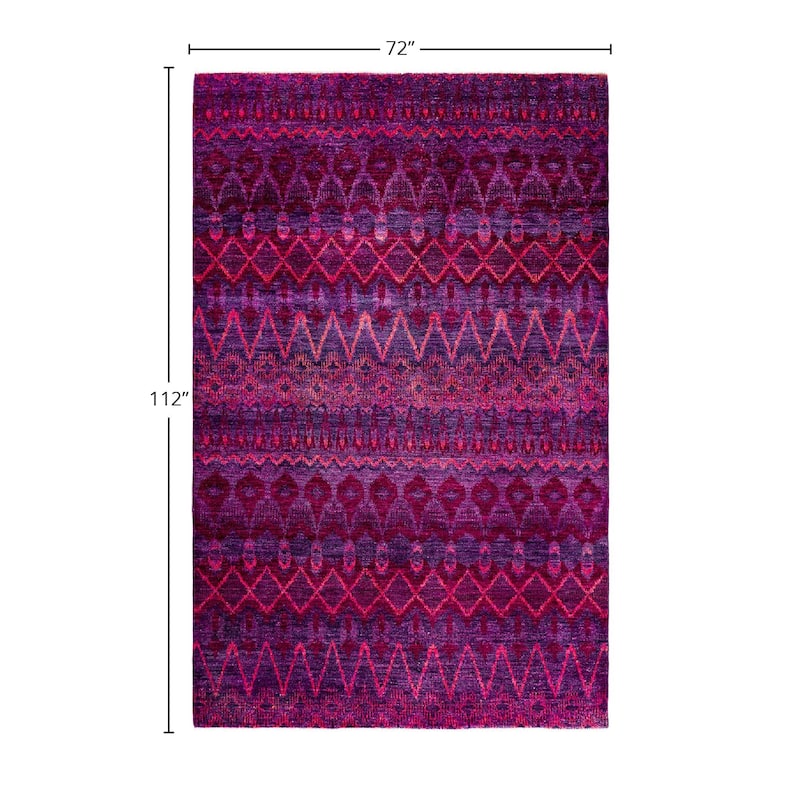 Contemporary Overdyed Wool Hand Knotted Area Rug - 6' 0" x 9' 4"