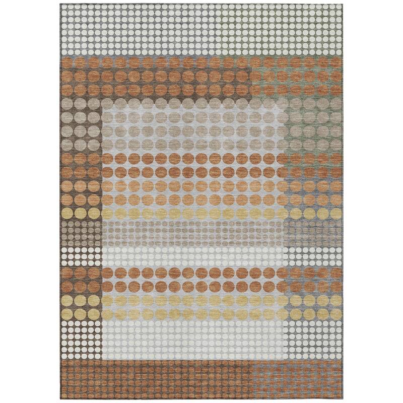 Machine Washable Indoor/ Outdoor Casual Dotty Chantille Rug