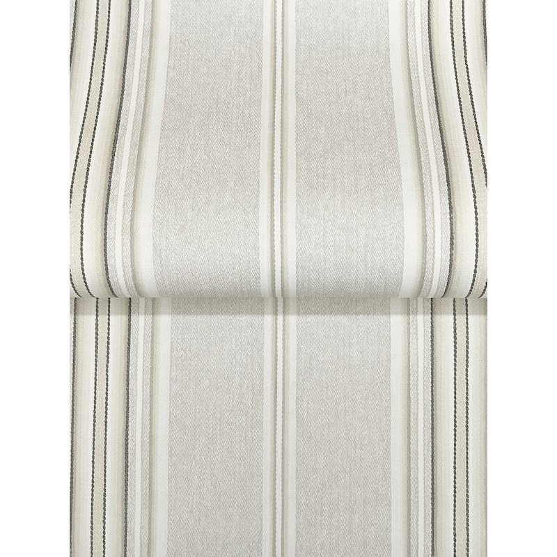 Chesapeake Calvados Grey Linen Stripe Wallpaper