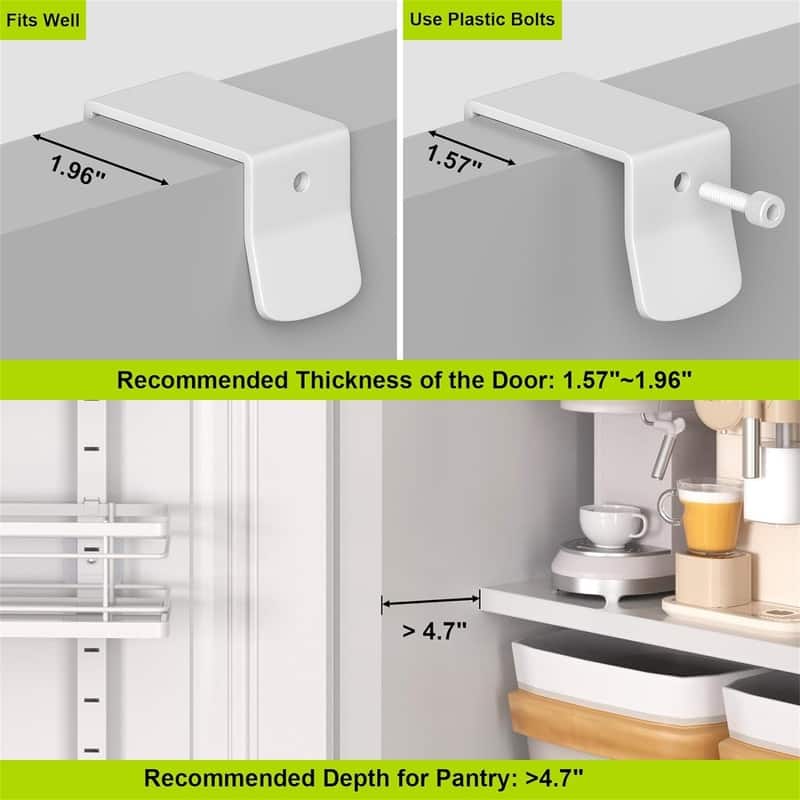 8-Tier Over the Door Pantry Organizer and Storage - 5.1"D x 15.7"W x 64.17"H