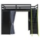 preview thumbnail 47 of 64, Wood Full Size Loft Bed with Blackout Curtains and RGB Lights, Gaming Loft Bed with Desk & Shelves