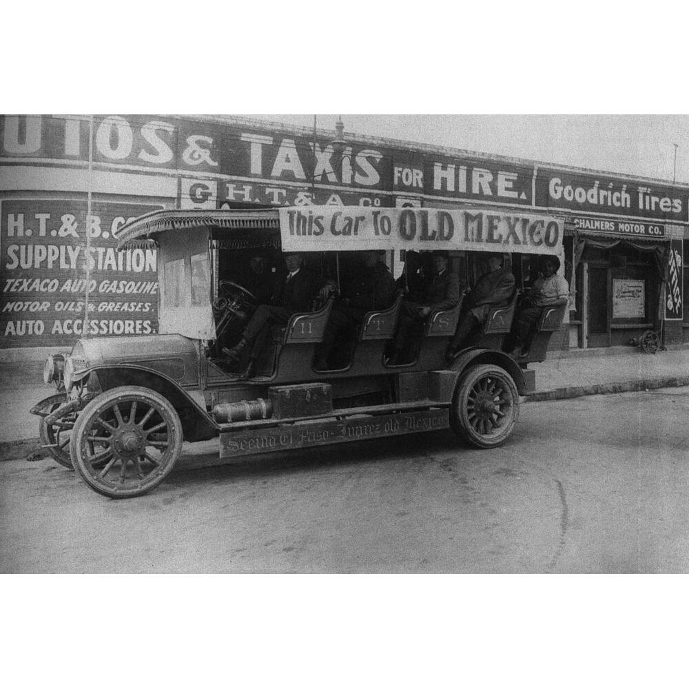 Hotel Taxicab Black and White Gallery Wrapped Canvas