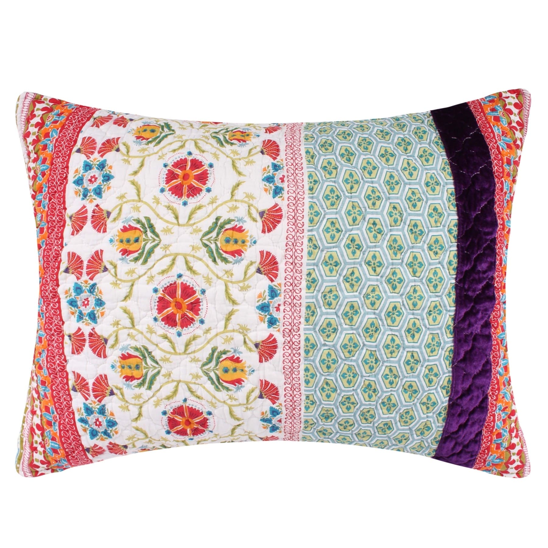 Greenland Home Fashions Thalia Velvet Embellished Cotton Pillow Sham (1 Count)