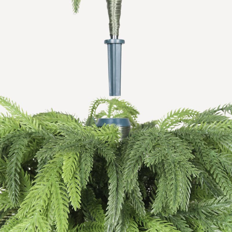 5" Artificial Real Touch Pine Tree in Black Plastic Pot, 2pc/set