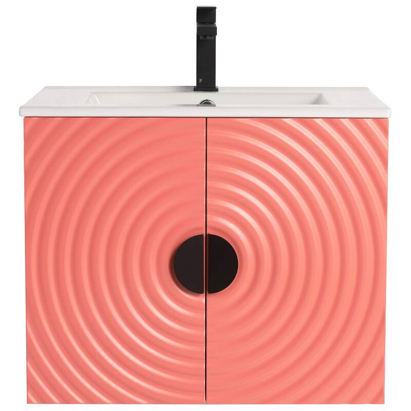 Pellabay Modern Bathroom Vanity with Fluted Circular Doors - Sink Included
