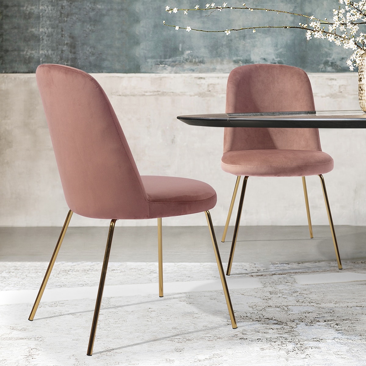 Rose gold sales kitchen chairs