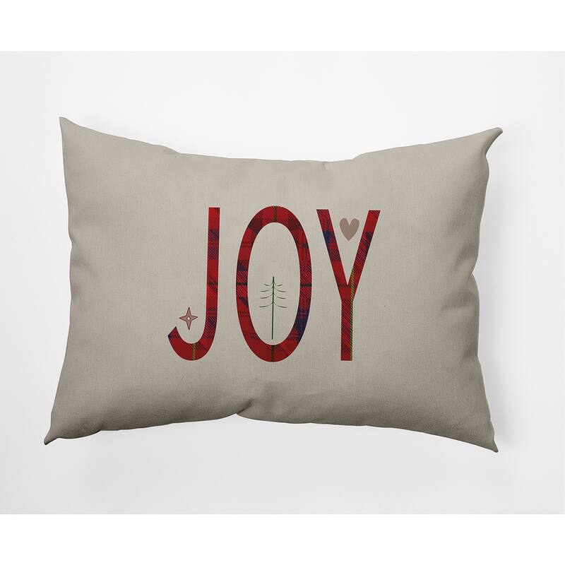 Joy Filled Season Christmas Soft Spun Polyester Decorative Throw Pillow - Specialty - Merry Red