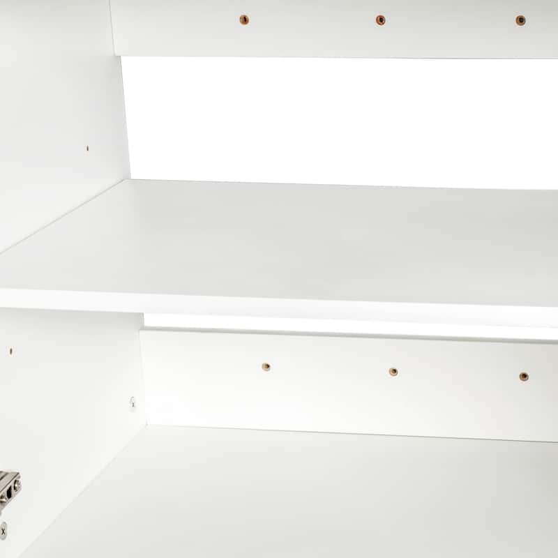 Modern Bathroom Wall Mounted Cabinet with Doors & Storage Space