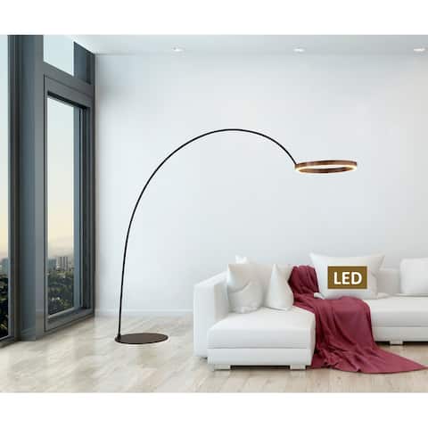Ring Of Light Unique Geometric 60w 2-light LED Arched Floor Lamp - 82