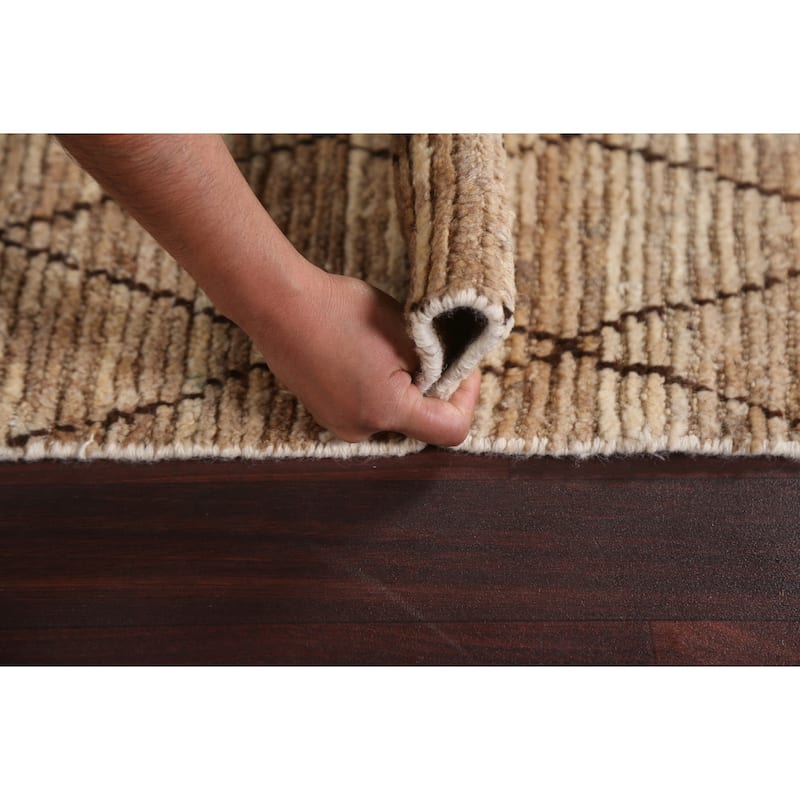 Trellis Moroccan Oriental Hallway Runner Rug Hand-knotted Wool Carpet - 3'3" x 10'1"