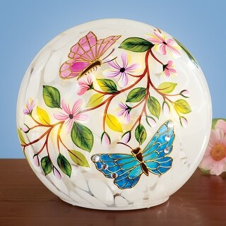 LED Lighted Butterfly Blossoms Glass Ball - Large