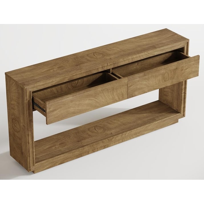 63" Farmhouse Console Table with 2 Drawers for Living Room