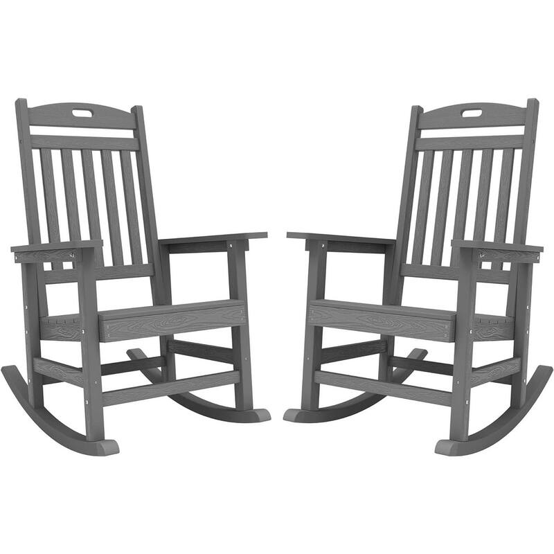 WINSOON All Weather Outdoor Rocking Chair, Set of 2 - Grey