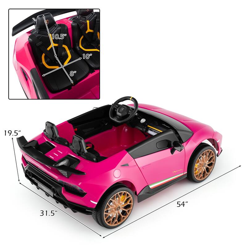 24V Battery Powered Ride-On Toy Car for Kids 3-8 with Parental Remote and Adjustable Speed - 54" x 31.5" x 19.5" (L x W x H)