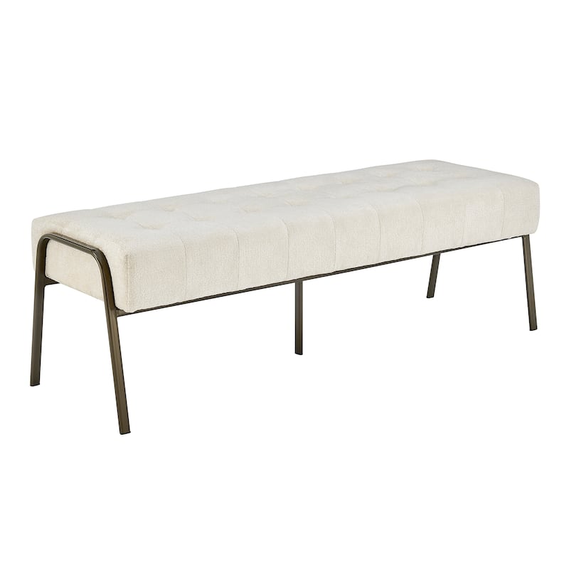 NPD Furniture Venturi Fabric or Faux Leather Tufted Bench