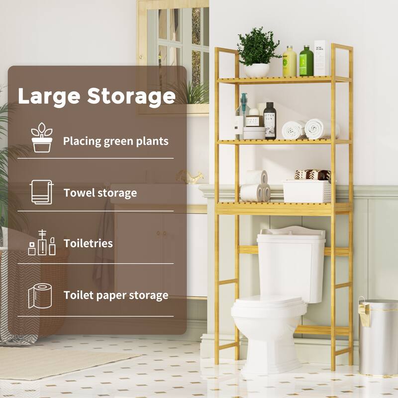 25 in. W x 64 in. H x 10.2 in. D Bamboo Shelf with Adjustable Shelf (FSC Certified)