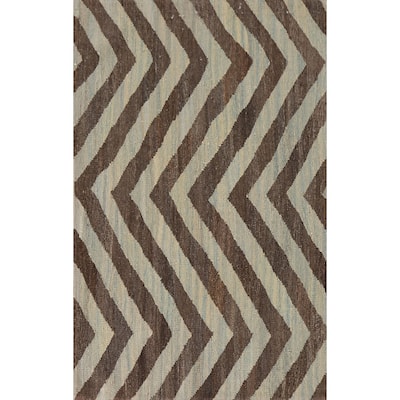 Chevron Kilim Oriental Accent Rug Hand-Woven Wool Carpet - 3'1"x 5'1"