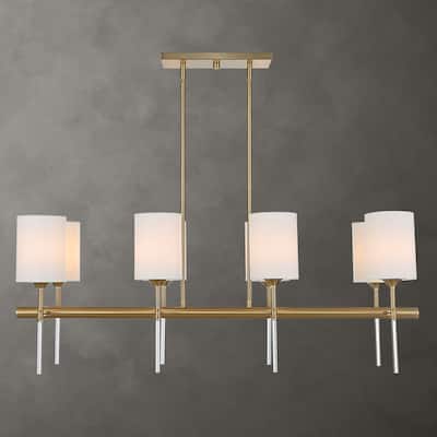 8-Light Linear Ceiling Chandelier - 43.5"