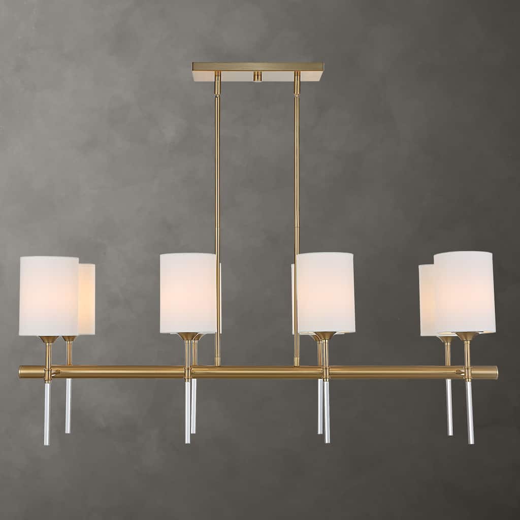 8-Light Linear Ceiling Chandelier - 43.5"