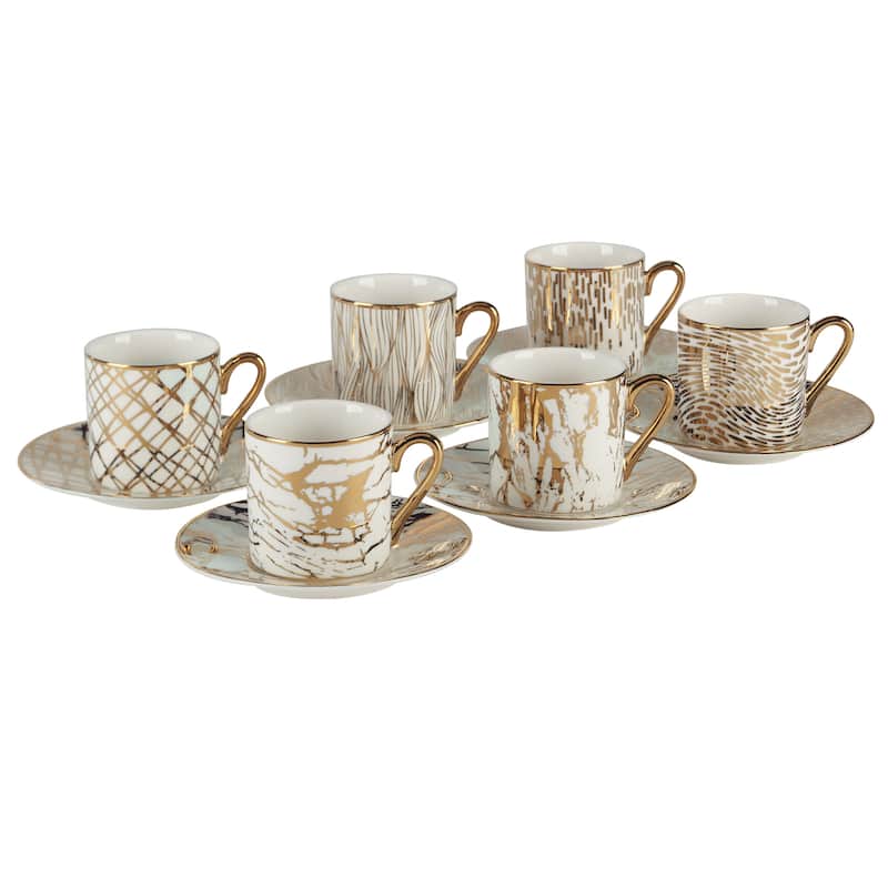 Certified International Matrix Gold Espresso Cup & Saucer