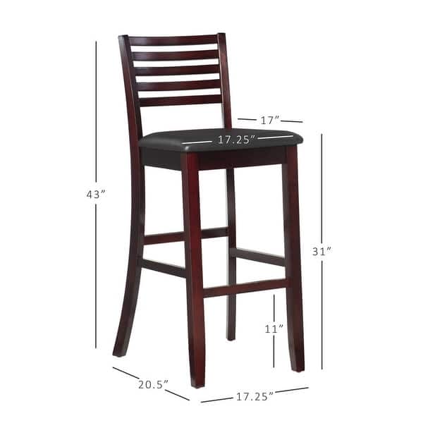 Linon Pitchfork Espresso Ladder Back Bar Stool Bed Bath & Beyond
