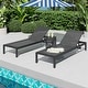 preview thumbnail 5 of 52, Cape Coral Outdoor Aluminum Chaise Lounge (Set of 2) by Christopher Knight Home - 77.56" D x 25.20" W x 11.80" H Black