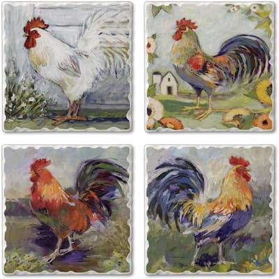 CounterArt Meadowbrook Farm, Multi-Image Absorbent Stone Coasters with Protective Cork Backing, 4 Pack, Made in The USA