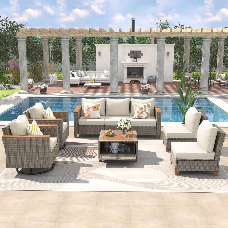 8-Piece Wicker Outdoor Patio Furniture Set